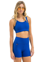 Classic WIDE RIB WOMENS SCOOP BACK SPORTS BRA - ROYAL
