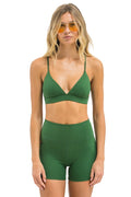 Classic WIDE RIB 4IN HI-RISE BIKER SHORT - PALM