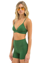 Classic WIDE RIB TRIANGLE ADJUSTABLE SPORTS BRA - PALM