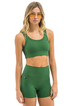 Classic WIDE RIB WOMENS SCOOP BACK SPORTS BRA - PALM