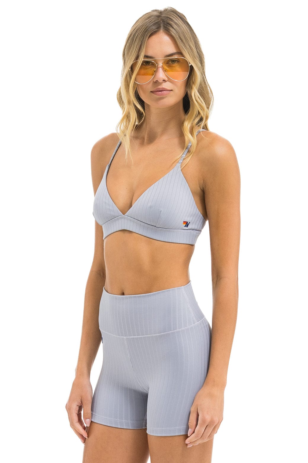 Classic WIDE RIB TRIANGLE ADJUSTABLE SPORTS BRA - LIGHT GREY