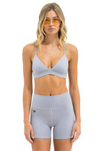 Classic WIDE RIB TRIANGLE ADJUSTABLE SPORTS BRA - LIGHT GREY