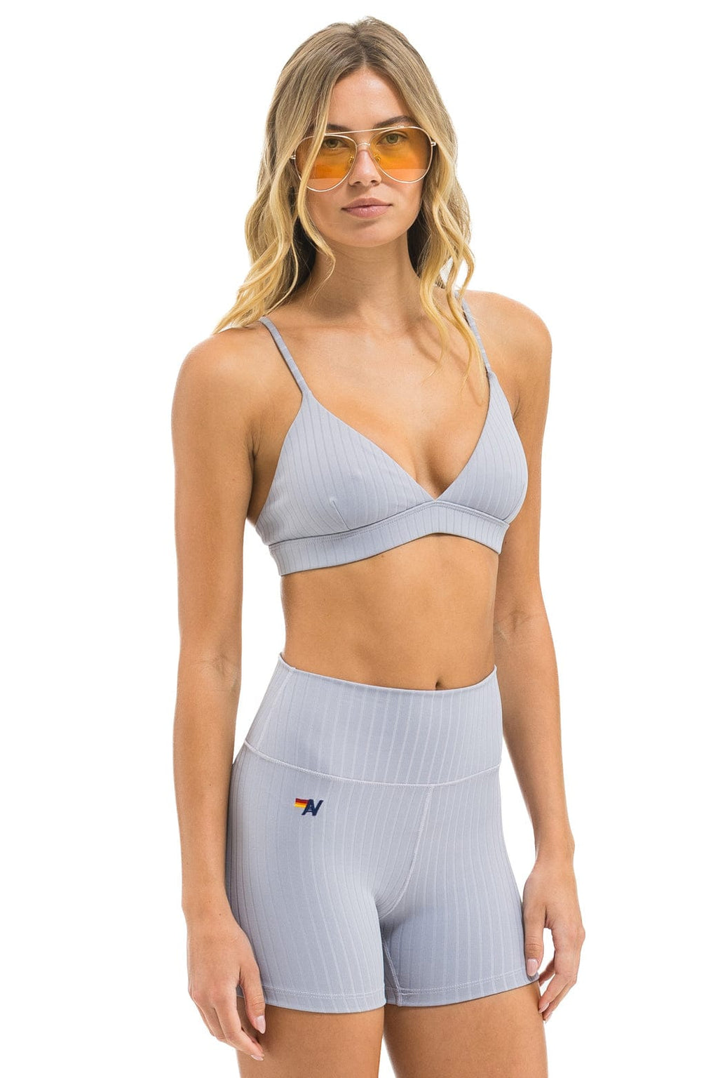 Classic WIDE RIB TRIANGLE ADJUSTABLE SPORTS BRA - LIGHT GREY