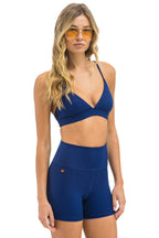Classic WIDE RIB 4IN HI-RISE BIKER SHORT - NAVY