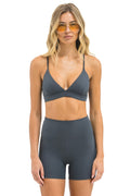 Classic WIDE RIB TRIANGLE ADJUSTABLE SPORTS BRA - TITANIUM
