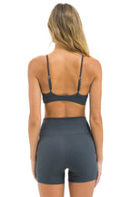 Classic WIDE RIB TRIANGLE ADJUSTABLE SPORTS BRA - TITANIUM
