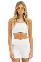 Classic WIDE RIB WOMENS SCOOP BACK SPORTS BRA - VINTAGE WHITE