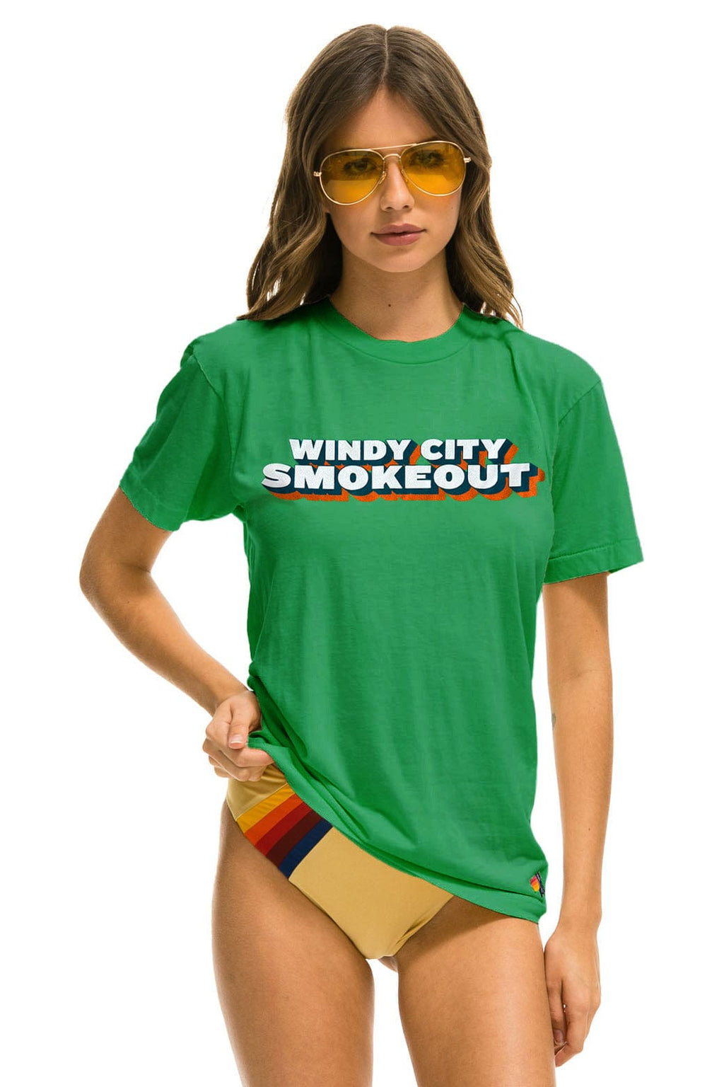 Classic WINDY CITY SMOKEOUT 2025 CREW TEE SHIRT - KELLY GREEN