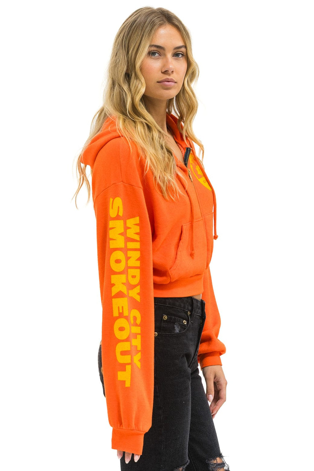 Classic WINDY CITY SMOKEOUT 2025 CROPPED ZIP HOODIE RELAXED - ORANGE