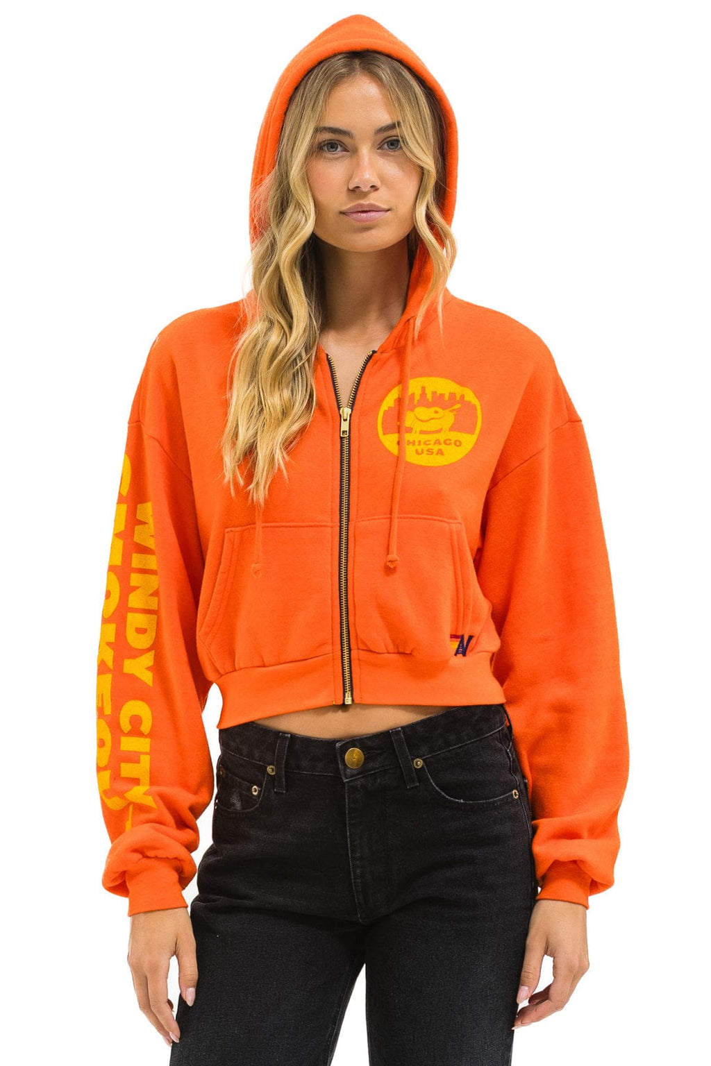 Classic WINDY CITY SMOKEOUT 2025 CROPPED ZIP HOODIE RELAXED - ORANGE