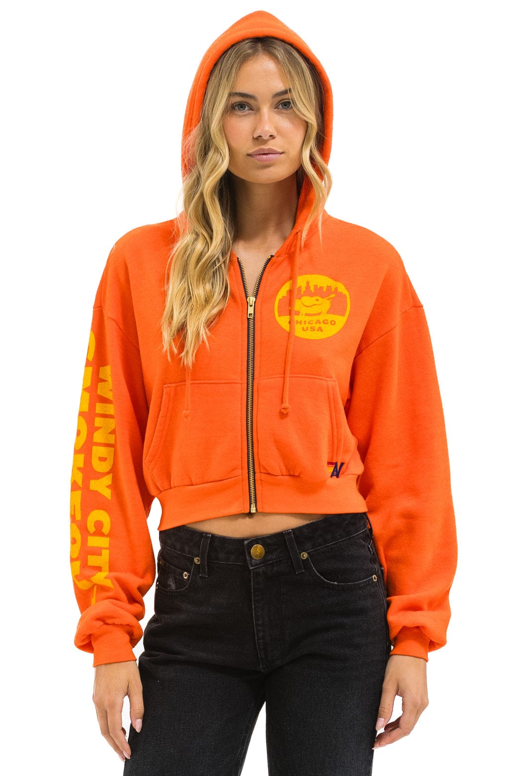 Classic WINDY CITY SMOKEOUT 2025 CROPPED ZIP HOODIE RELAXED - ORANGE