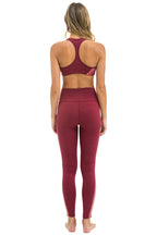 Classic FULL LENGTH HI-RISE 5 STRIPE LEGGINGS - BERRY