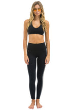 Classic FULL LENGTH HI-RISE 5 STRIPE LEGGINGS - BLACK SMOKE