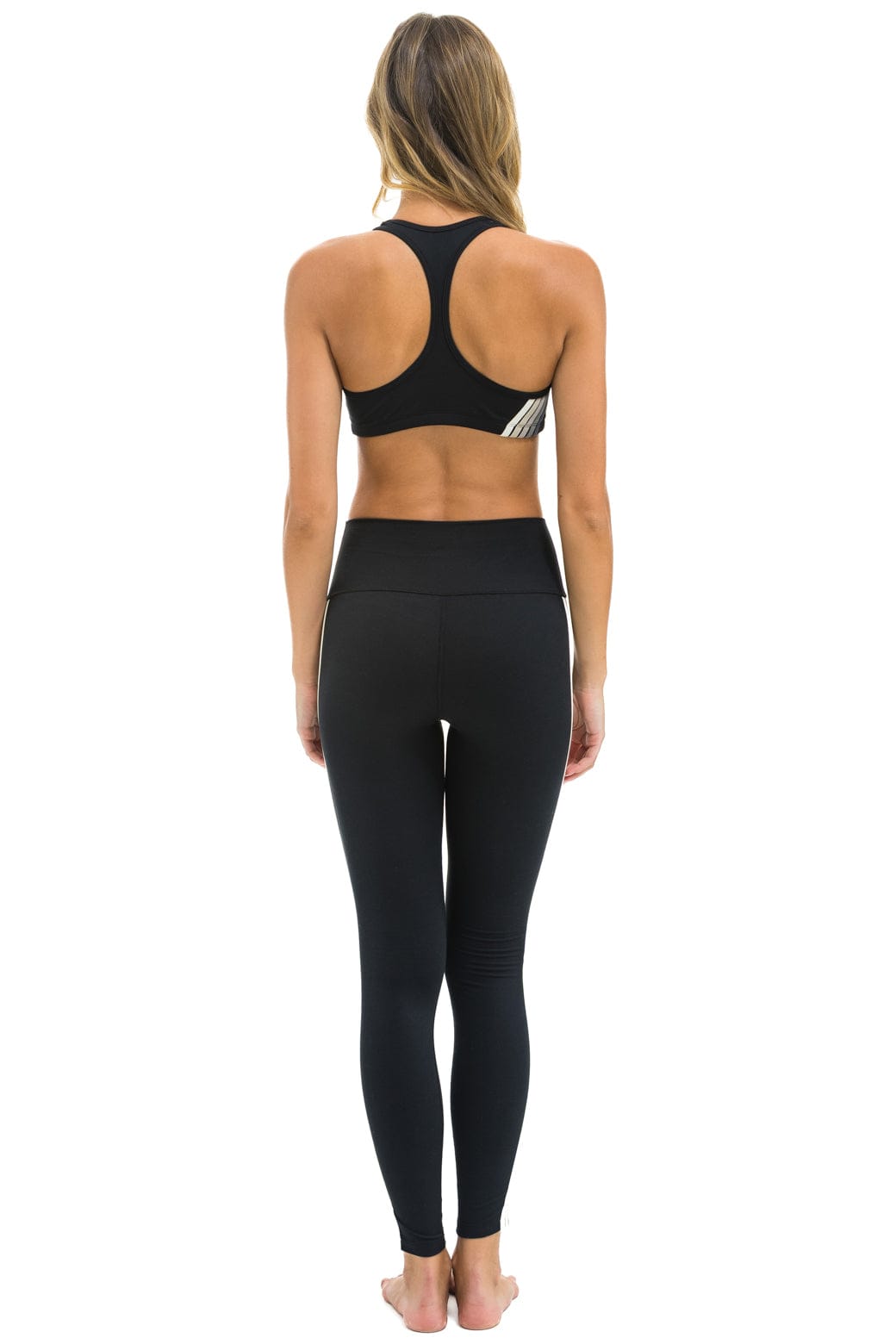 Classic FULL LENGTH HI-RISE 5 STRIPE LEGGINGS - BLACK SMOKE
