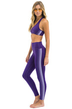Classic FULL LENGTH HI-RISE 5 STRIPE LEGGINGS - GRAPE
