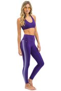 Classic FULL LENGTH HI-RISE 5 STRIPE LEGGINGS - GRAPE