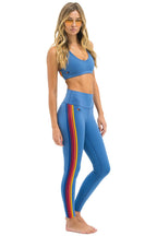 Classic FULL LENGTH HI-RISE 5 STRIPE LEGGINGS - DUSTY BLUE