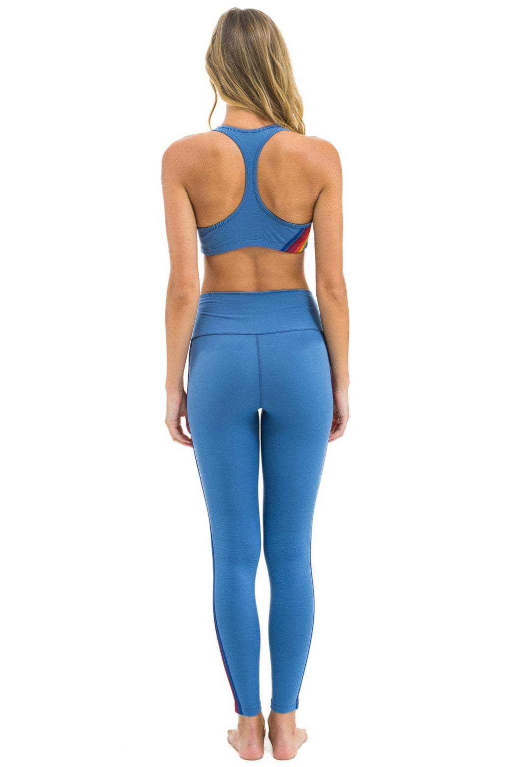 Classic FULL LENGTH HI-RISE 5 STRIPE LEGGINGS - DUSTY BLUE