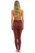 Classic FULL LENGTH HI-RISE 5 STRIPE LEGGINGS - BRICK