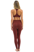 Classic FULL LENGTH HI-RISE 5 STRIPE LEGGINGS - BRICK