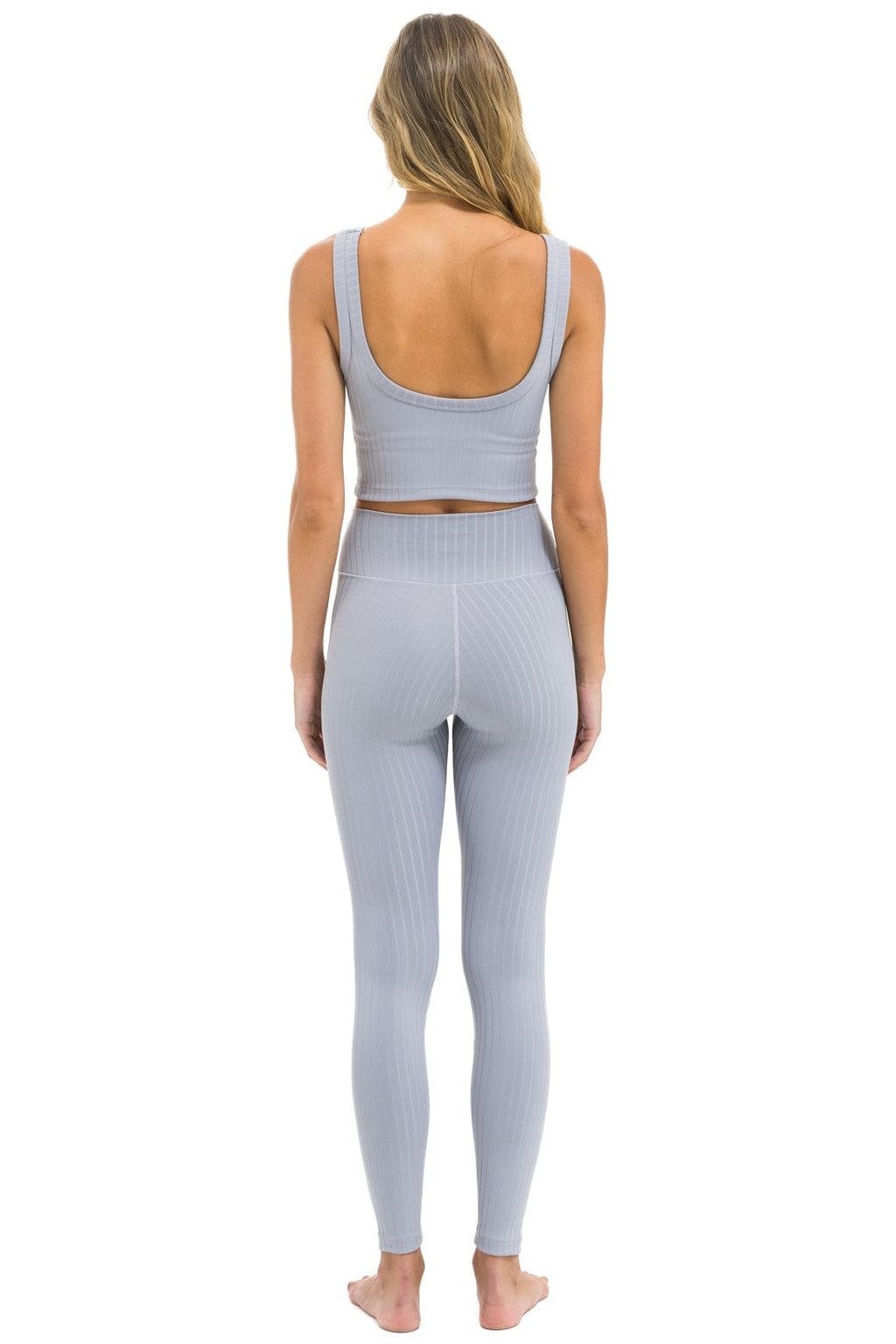 Classic WIDE RIB FULL LENGTH HI-RISE LEGGINGS - LIGHT GREY