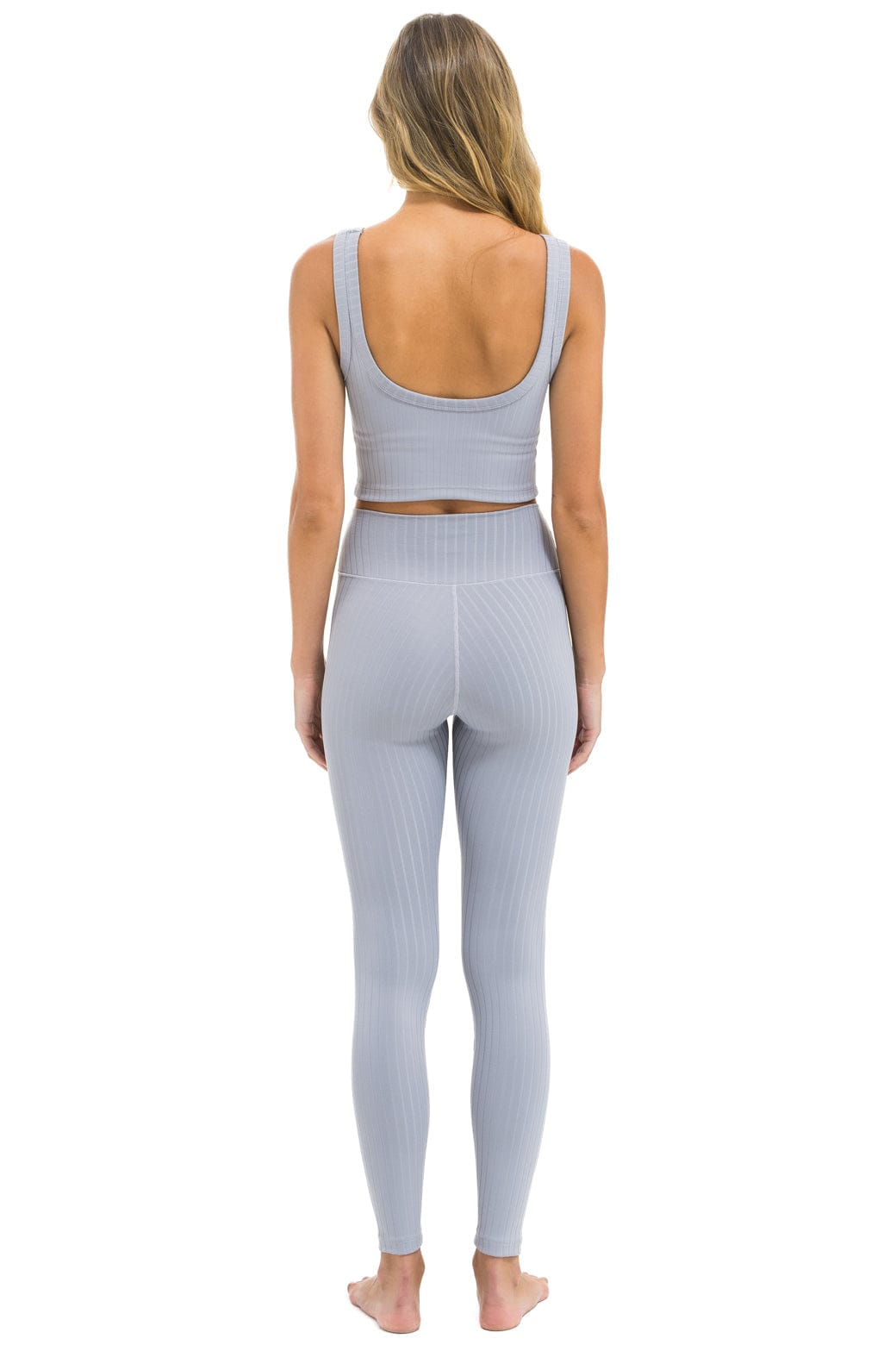 Classic WIDE RIB FULL LENGTH HI-RISE LEGGINGS - LIGHT GREY