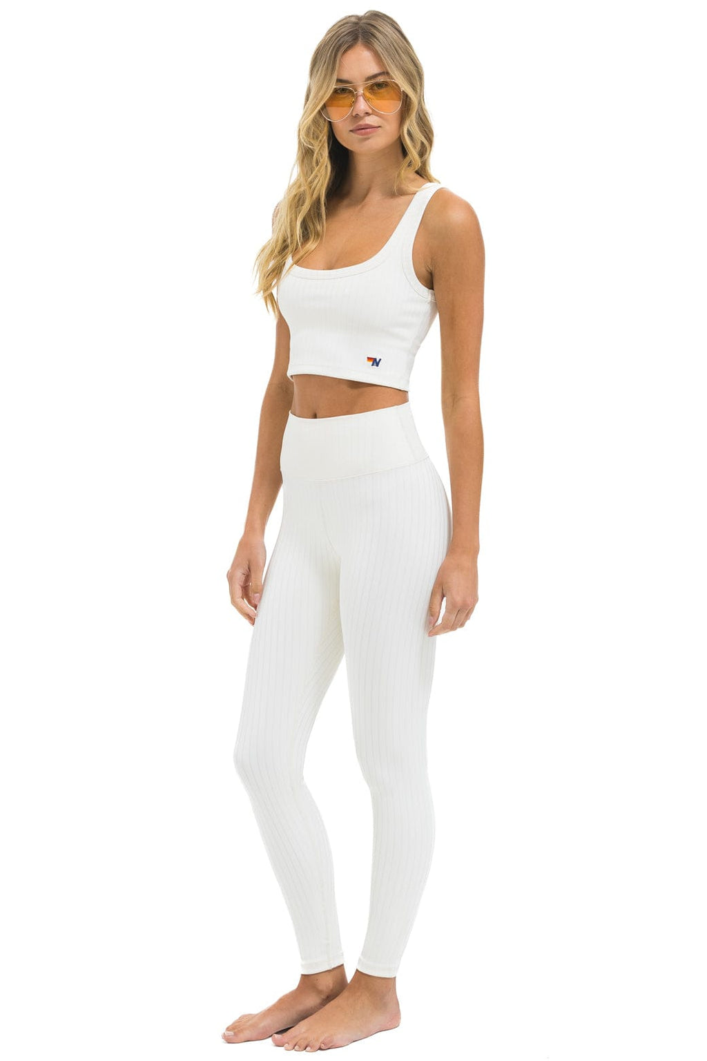 Classic WIDE RIB FULL LENGTH HI-RISE LEGGINGS - VINTAGE WHITE