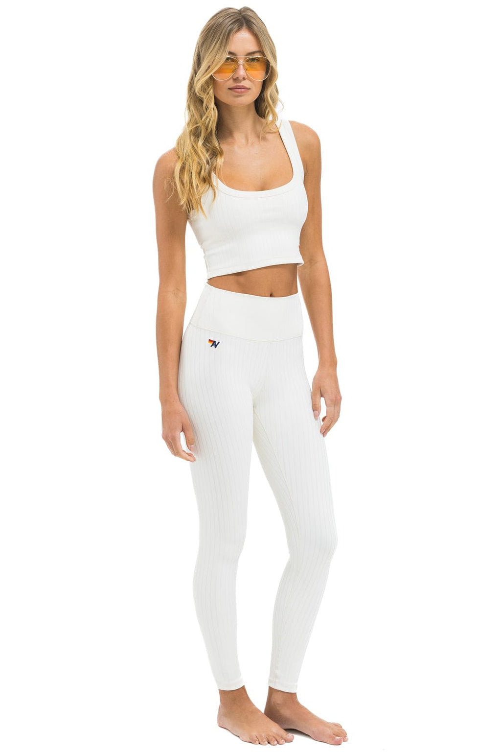 Classic WIDE RIB FULL LENGTH HI-RISE LEGGINGS - VINTAGE WHITE