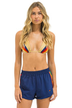 Classic WOMENS 5 STRIPE FLEX BOARD SHORTS - NAVY RAINBOW