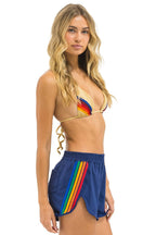 Classic WOMENS 5 STRIPE FLEX BOARD SHORTS - NAVY RAINBOW