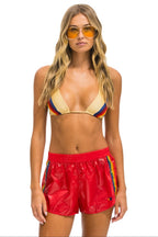Classic 5 STRIPE NYLON JOGGER SHORT - CHERRY