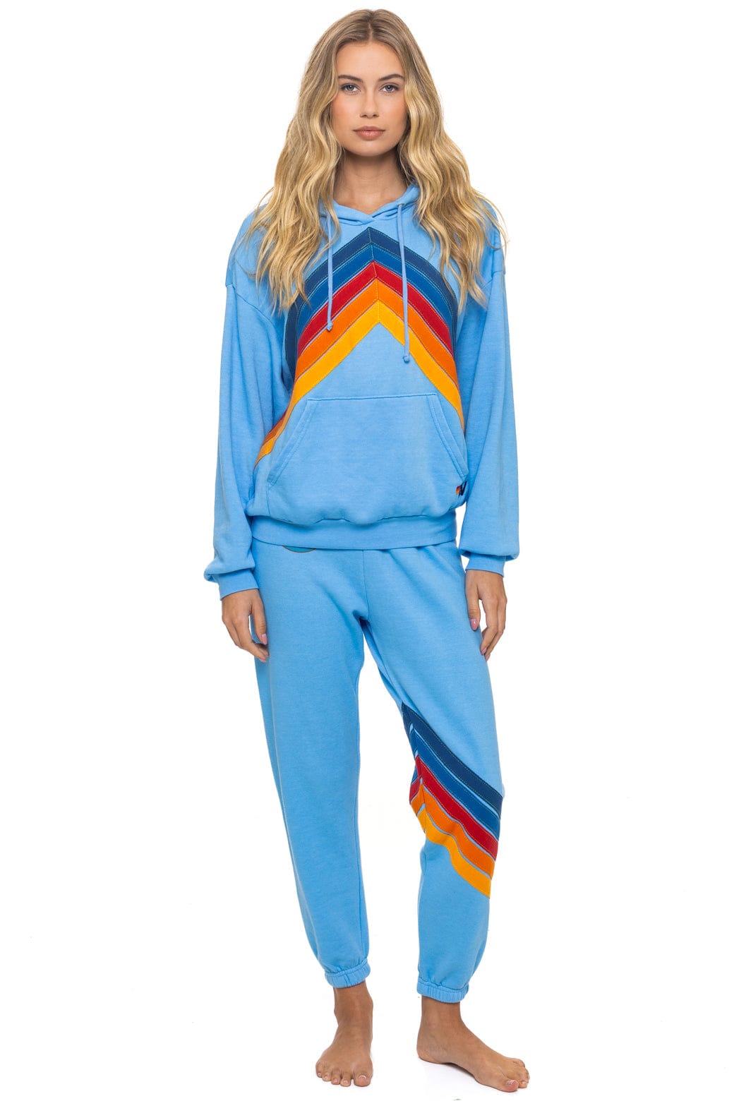 Classic MOUNTAIN STITCH CHEVRON PULLOVER HOODIE RELAXED - SKY