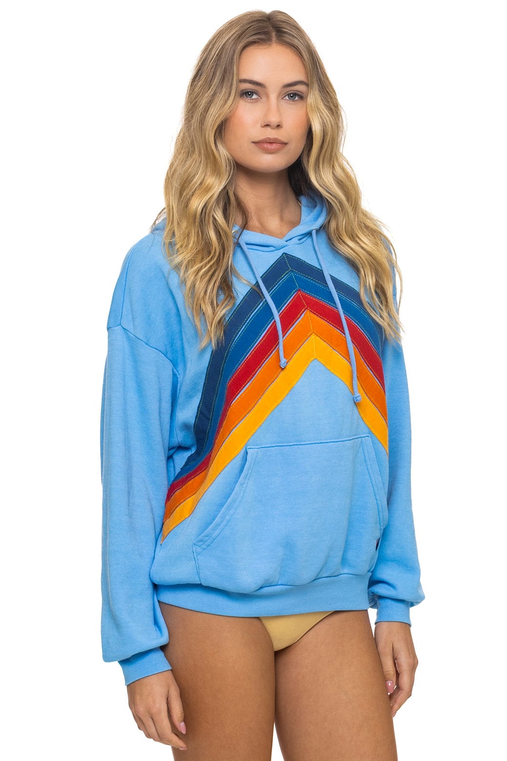 Classic MOUNTAIN STITCH CHEVRON PULLOVER HOODIE RELAXED - SKY