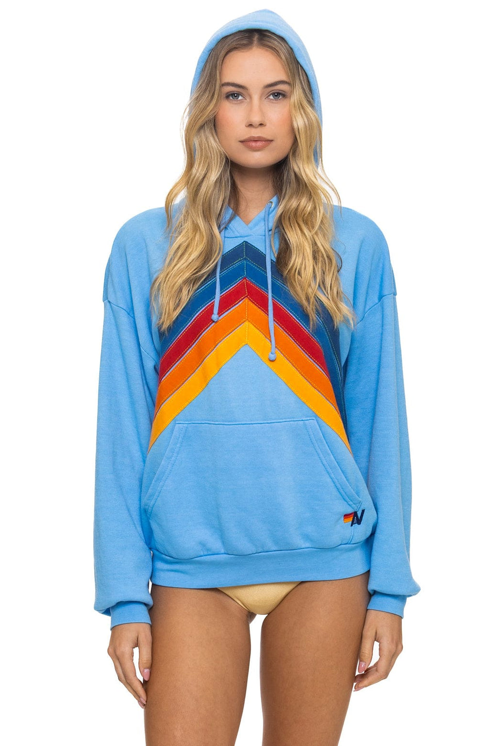 Classic MOUNTAIN STITCH CHEVRON PULLOVER HOODIE RELAXED - SKY