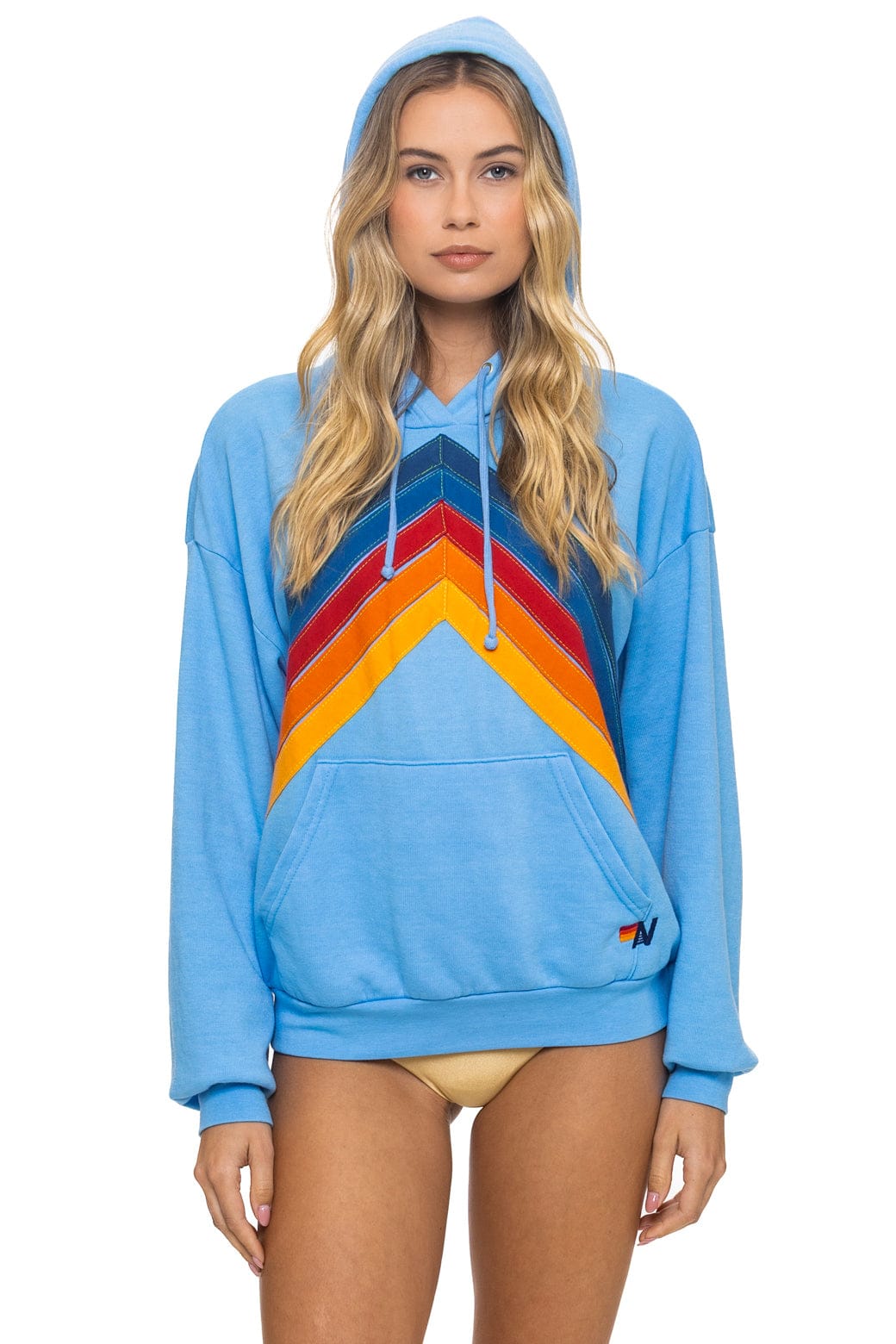 Classic MOUNTAIN STITCH CHEVRON PULLOVER HOODIE RELAXED - SKY