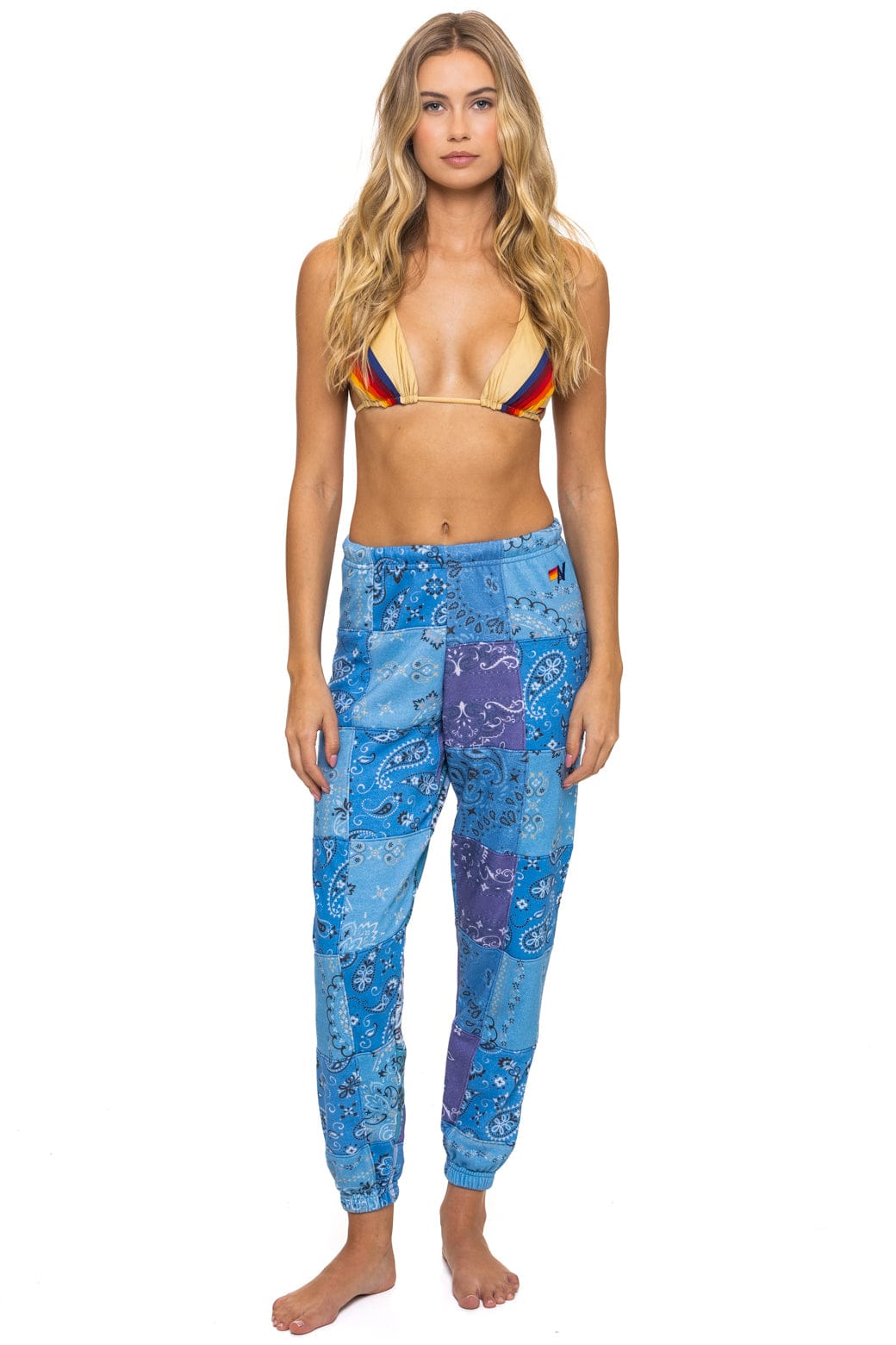 Classic BANDANA QUILTED SWEATPANTS - BLUE