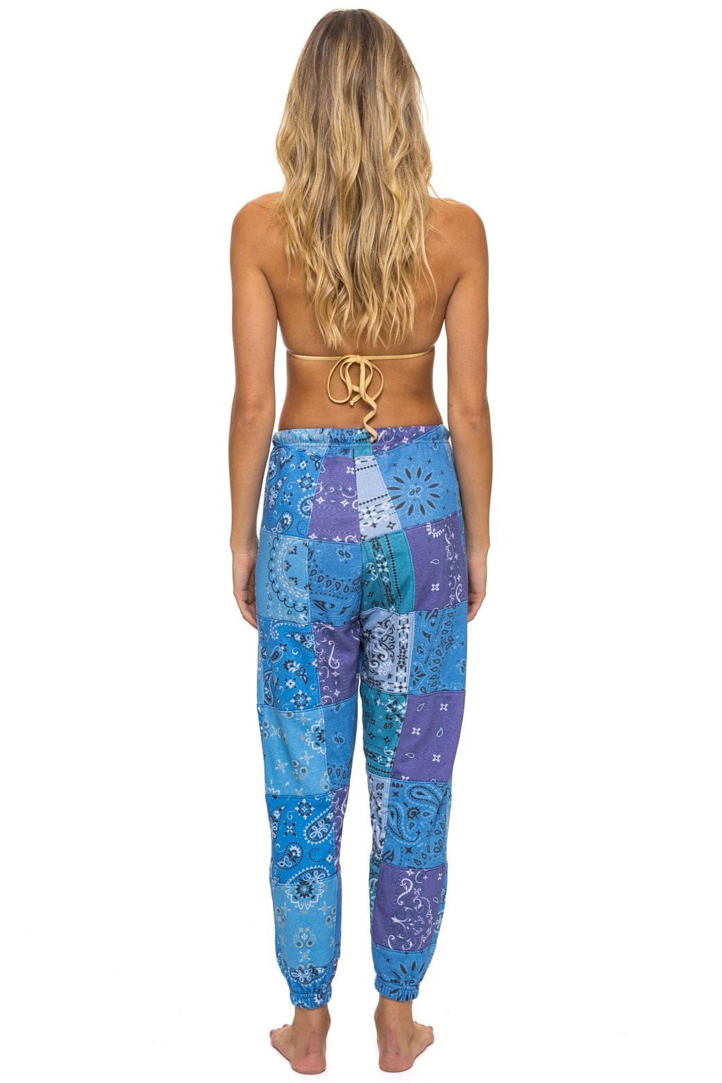 Classic BANDANA QUILTED SWEATPANTS - BLUE