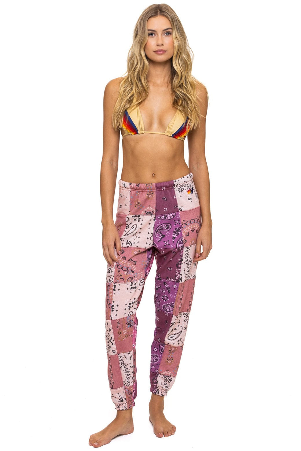 Classic BANDANA QUILTED SWEATPANTS - PINK