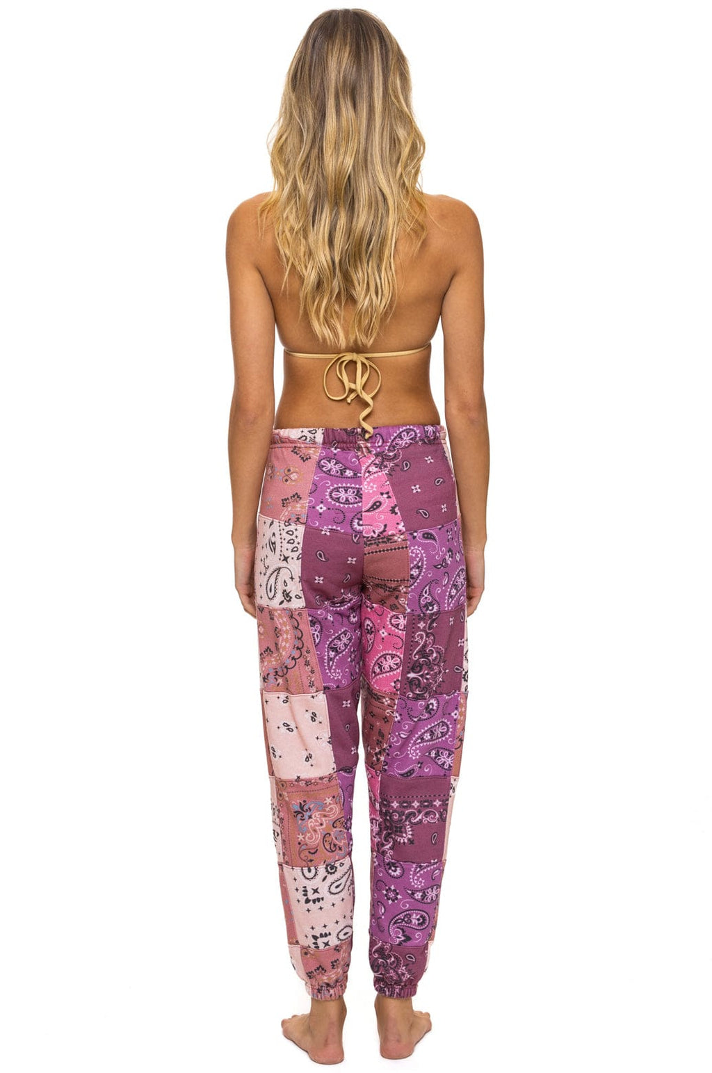 Classic BANDANA QUILTED SWEATPANTS - PINK