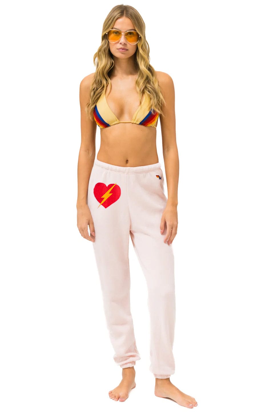 Classic BOLT HEART SWEATPANTS - LIGHT PINK