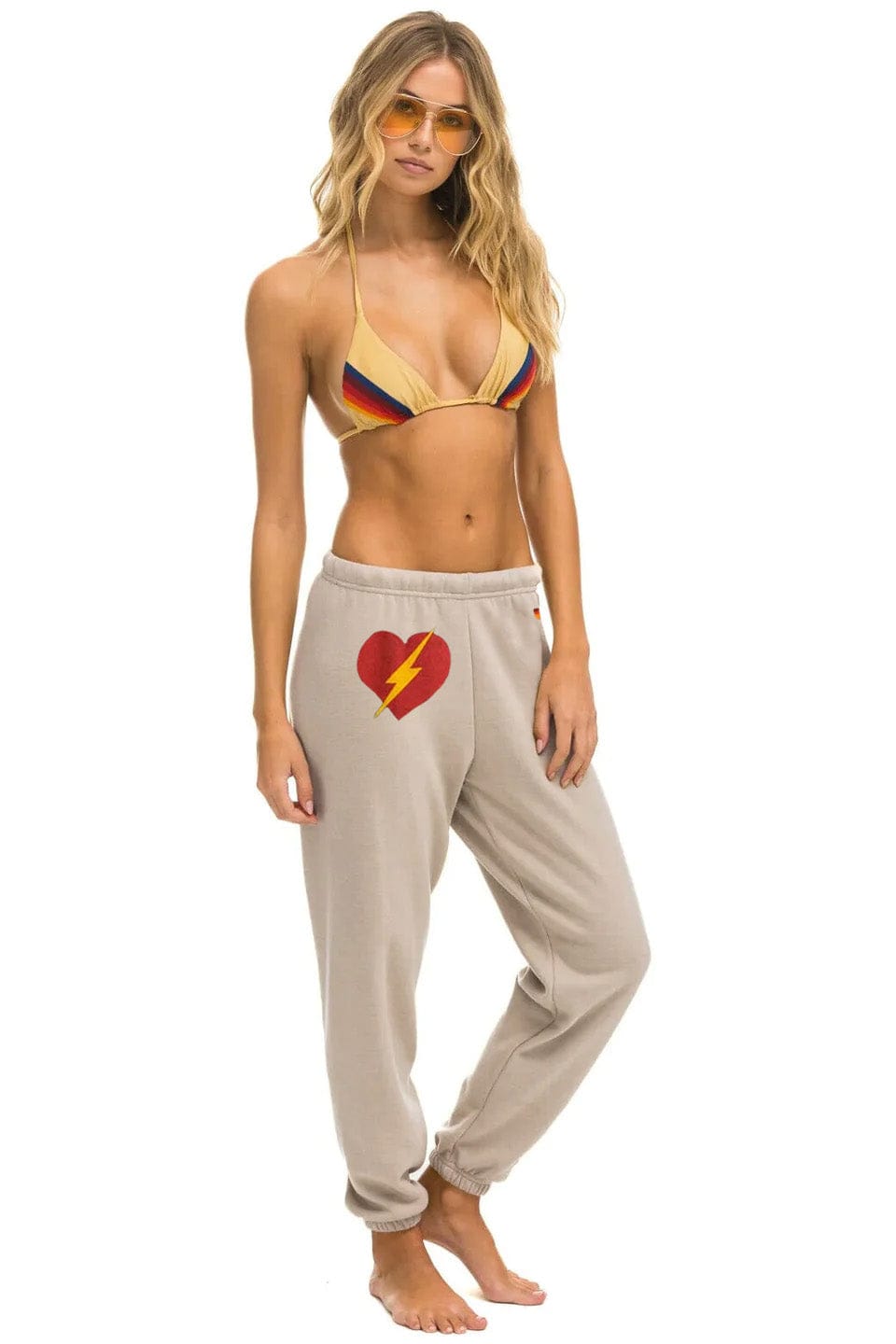 Classic BOLT HEART SWEATPANTS - SAND