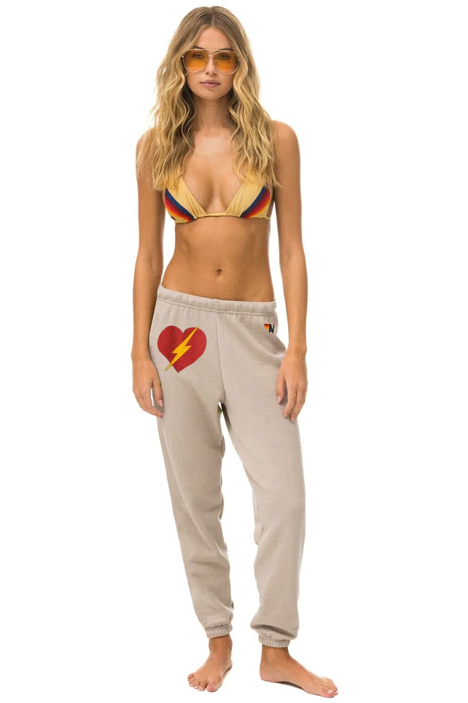 Classic BOLT HEART SWEATPANTS - SAND