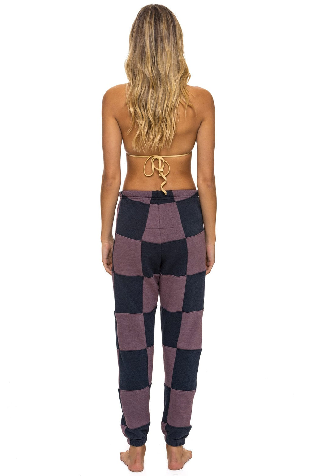 Classic CHECK QUILTED SWEATPANTS - CHARCOAL MOCHA