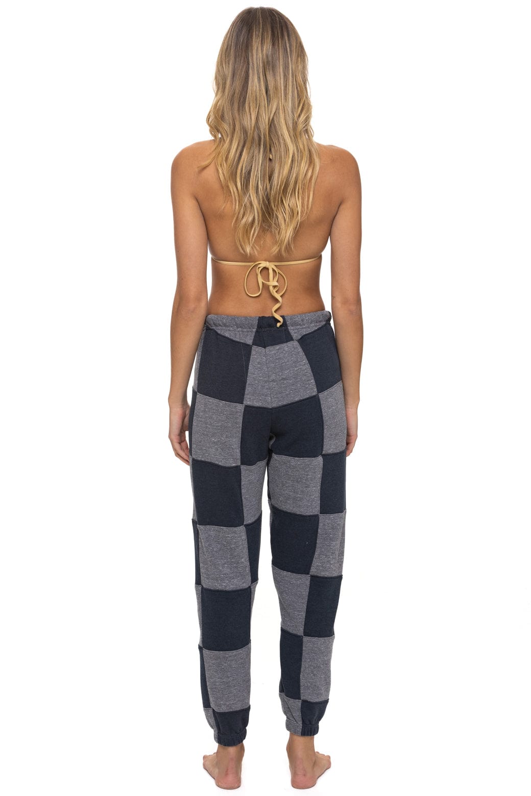 Classic CHECK QUILTED SWEATPANTS - HEATHER CHARCOAL