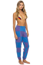 Classic CHECK QUILTED SWEATPANTS - LAVENDER OCEAN