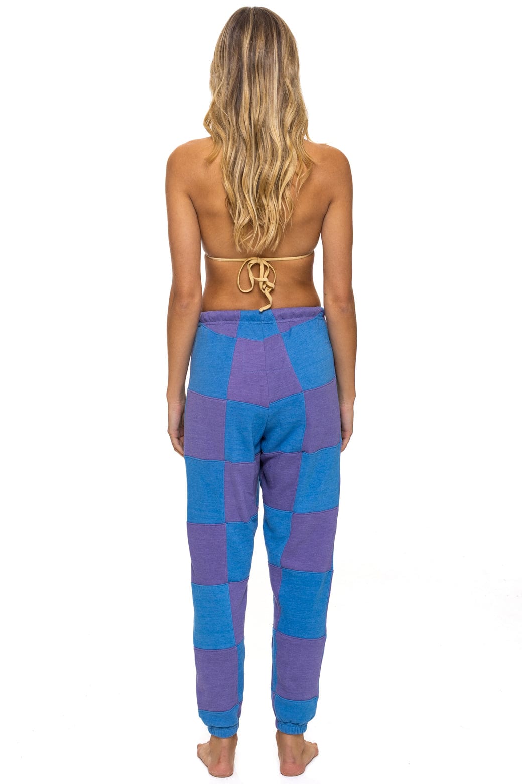Classic CHECK QUILTED SWEATPANTS - LAVENDER OCEAN
