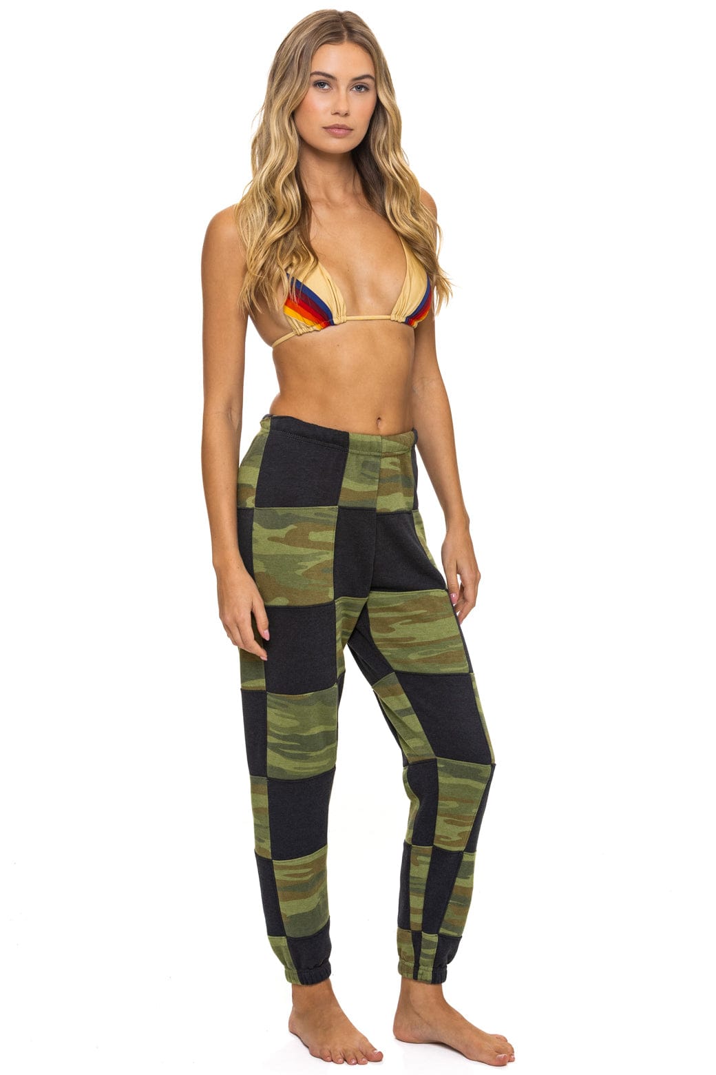 Classic CHECK QUILTED SWEATPANTS - SMOKE CAMO