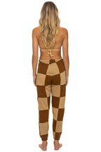 Classic CHECK QUILTED SWEATPANTS - TAN CINNAMON