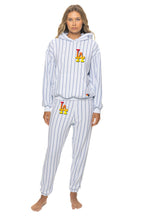 Classic LOS ANGELES DODGERS PINSTRIPE 2026 RELAXED PULLOVER HOODIE - WHITE BLUE