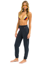 Classic GLITTER HEART SWEATPANTS - CHARCOAL NEON PINK